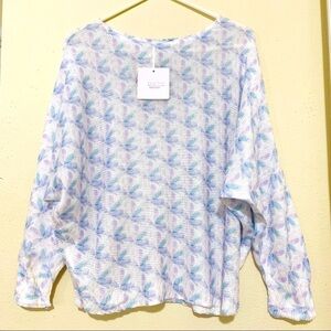 NWT LUISA RICCI Dragonfly knit dolman sweater L